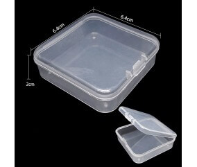 Bte de rangement en plastique 6,4x6,4x2cm
