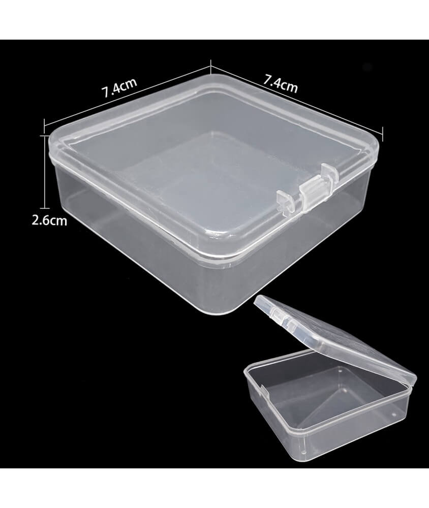 Bte de rangement en plastique 7,4x7,4x2,6cm