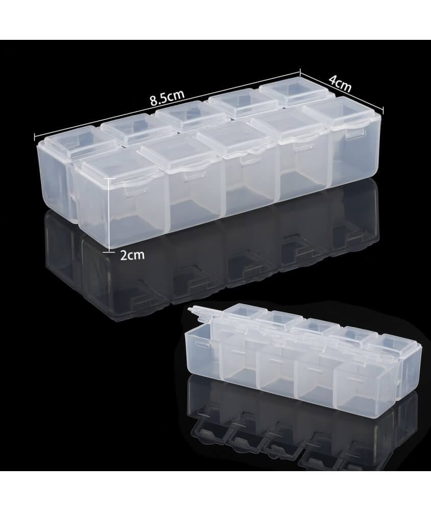 Boîte de rangement en plastique 8,5x4x2cm