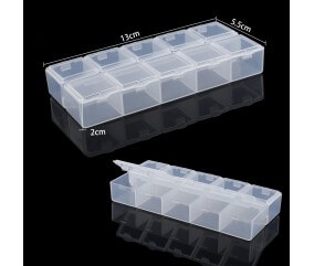 Boîte de rangement en plastique 13x5,5x2cm