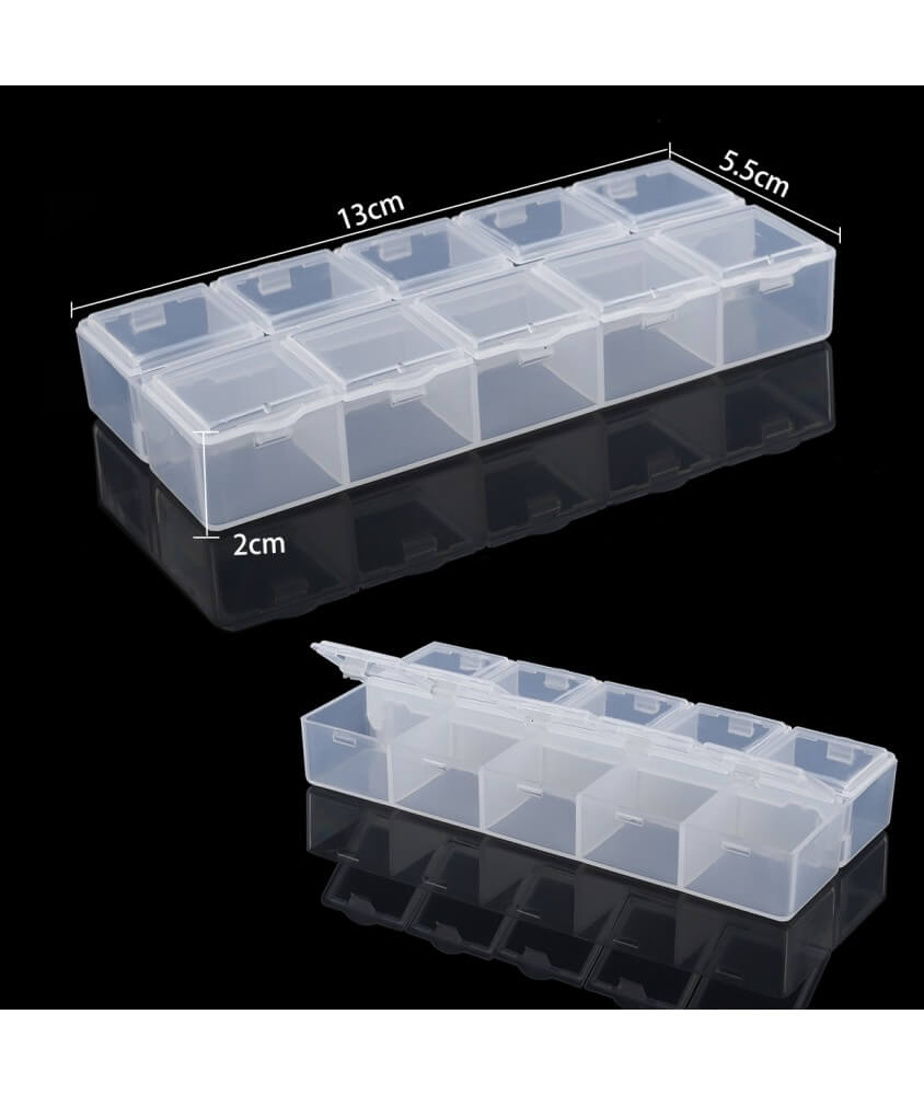 Boîte de rangement en plastique 13x5,5x2cm