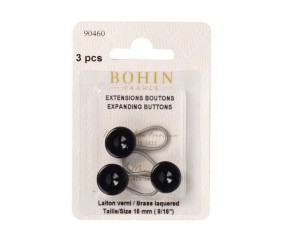 EXTENSIONS BOUTONS 15mm NOIR x3 - BOHIN