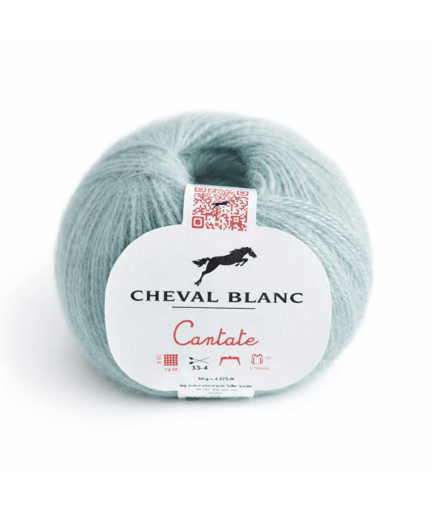 Pelote à tricoter laine et mohair CANTATE - Cheval blanc