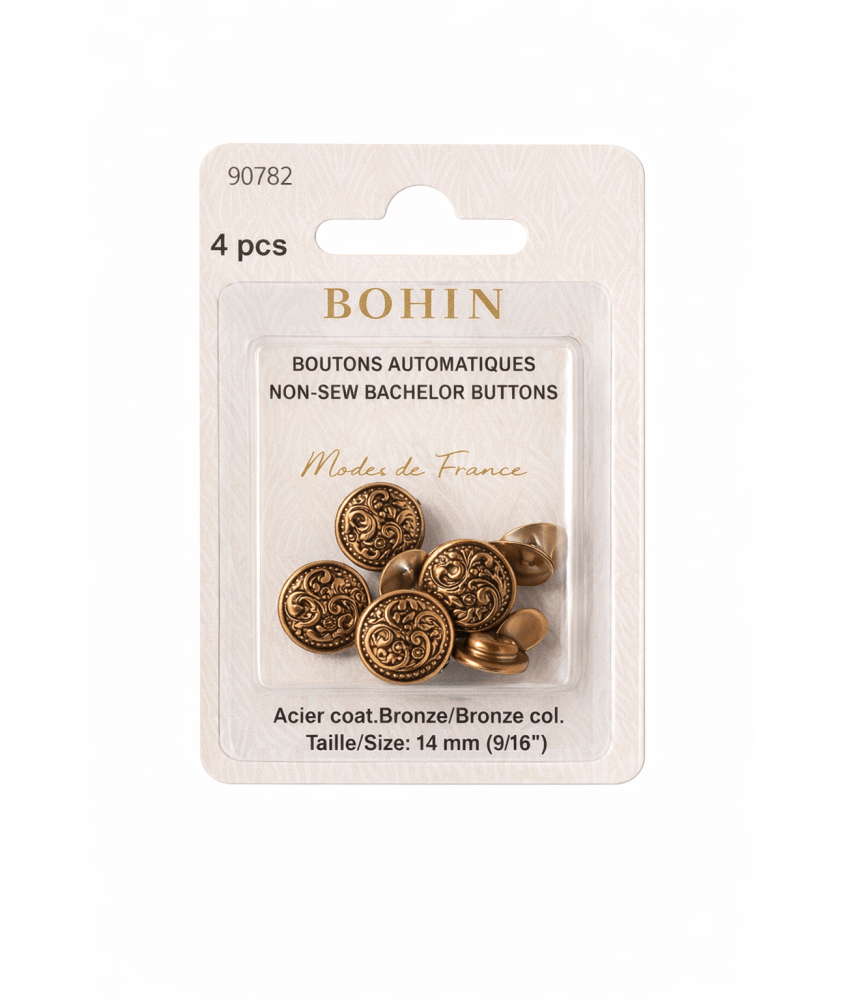 BOUTON AUTOMATIQUE ETOILE 14mm BRONZE - BOHIN sperenza jean