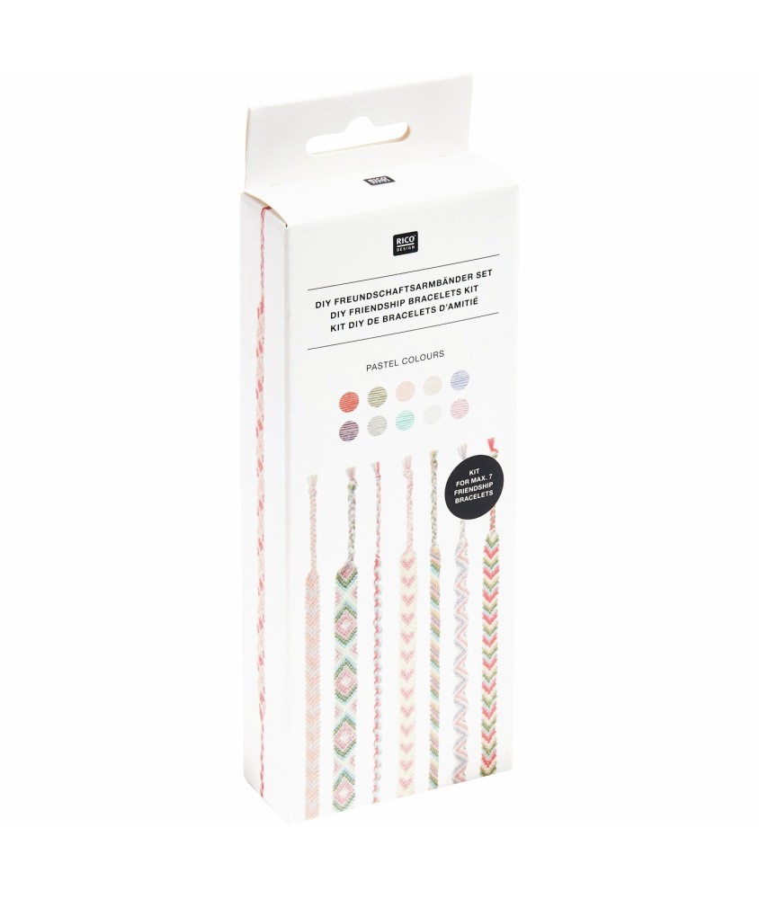 Kit DIY bracelet de l'amitié brésilien - Pastel colours - Rico Design
