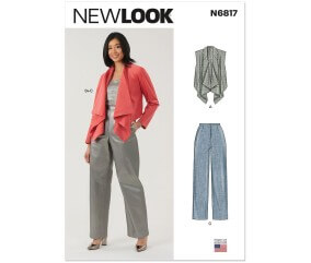 Patron New Look 6817 - Gilet drapé, veste et pantalon