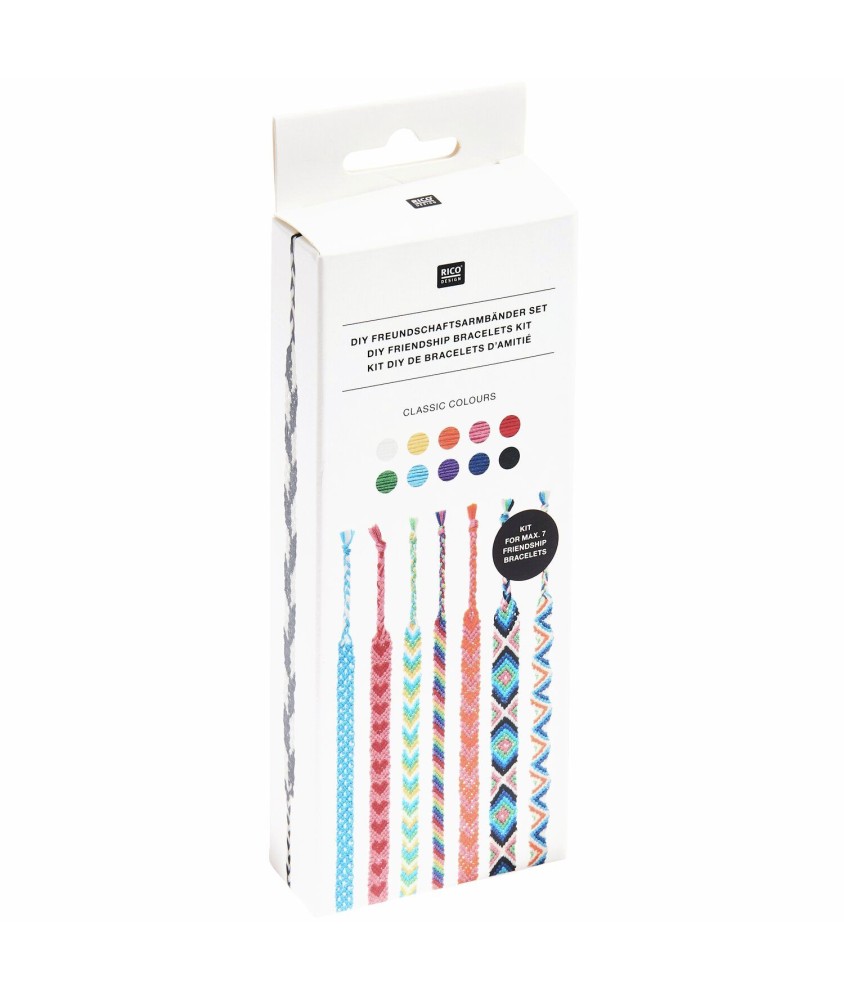 Kit DIY bracelet de l'amitié brésilien - Classic Colours - Rico Design
