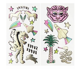 Lot de 2 plaques de tatouage Pays des merveilles - Rico Design