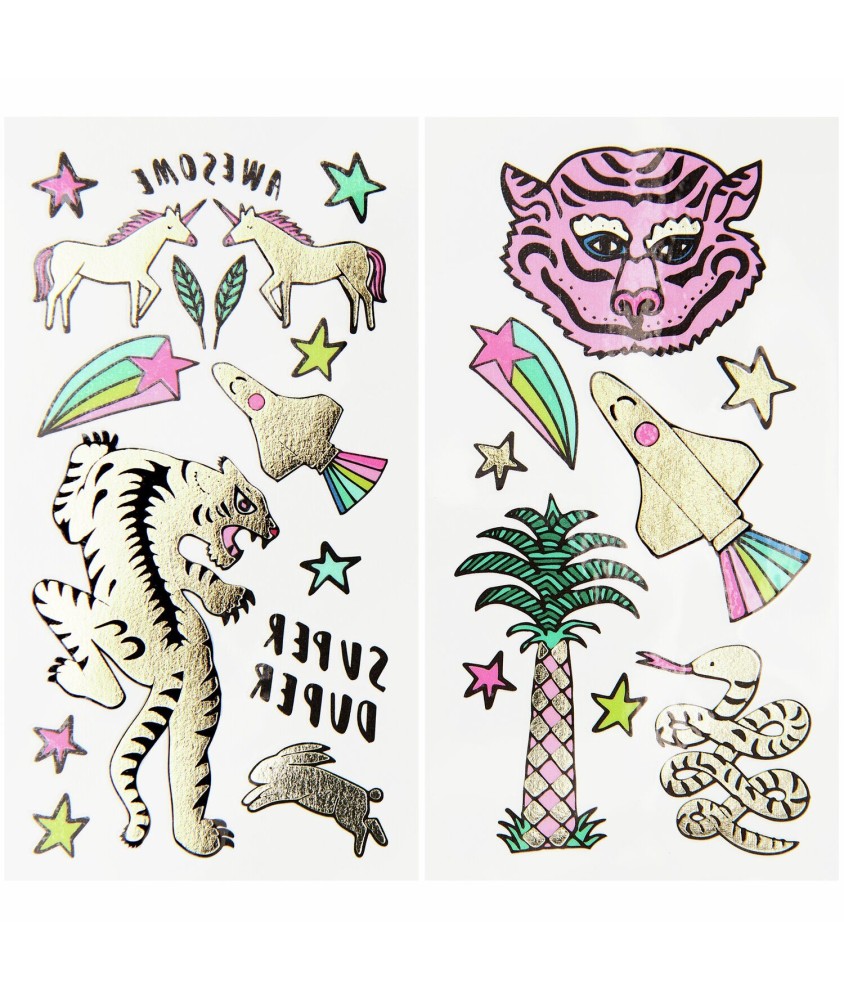 Lot de 2 plaques de tatouage Pays des merveilles - Rico Design