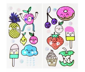 Lot de 2 plaques de tatouage Snacks Joyeux - Rico Design