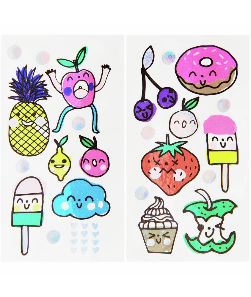 Lot de 2 plaques de tatouage Snacks Joyeux - Rico Design