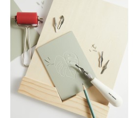 Support de bloc de sculpture pour plaque de Linol FSC 100%, 22,5 x 31 cm - Rico Design