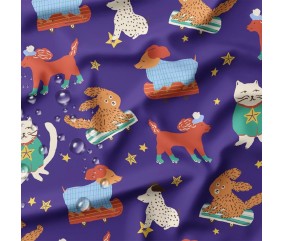 Tissu enfant impérméable animaux