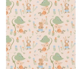 Tissu coton enfant lapins