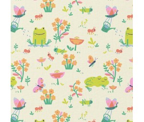 Tissu coton enfant grenouille