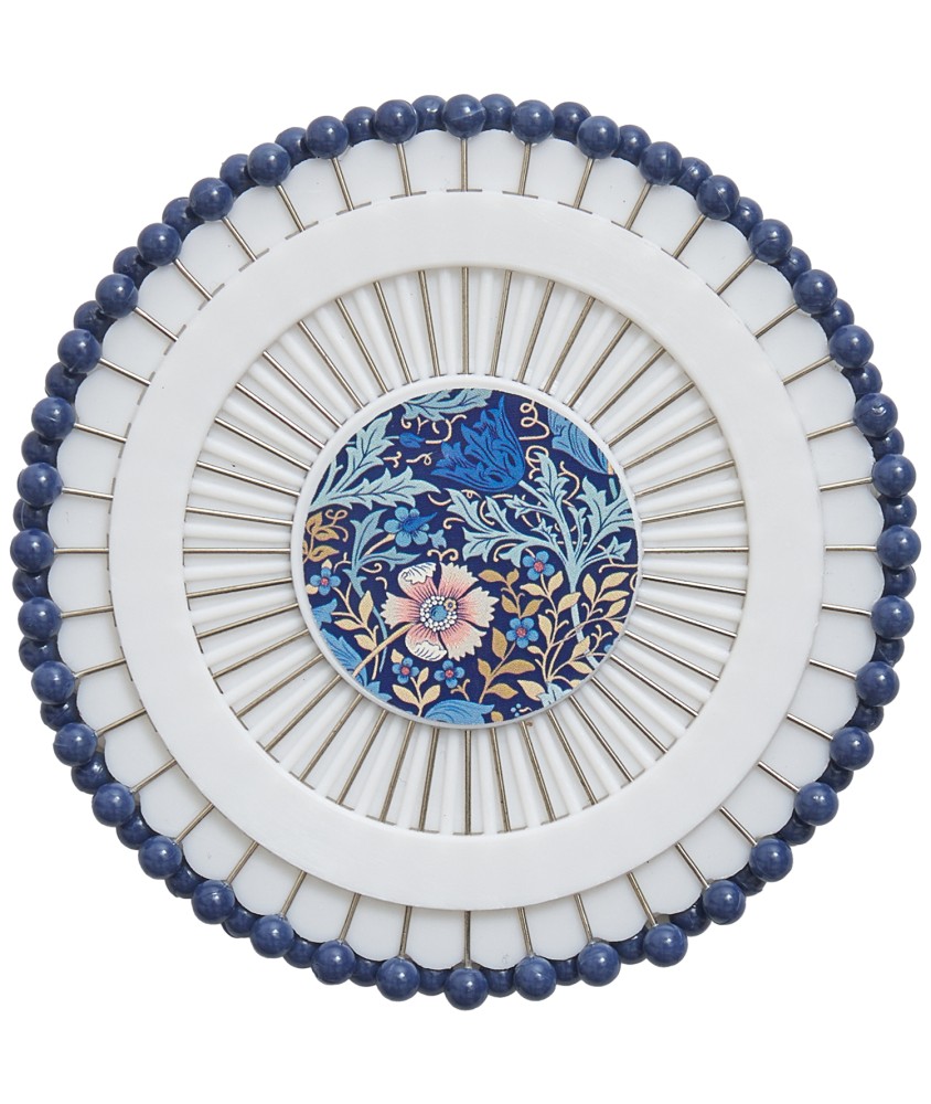 Disque de 40 épingles à tête plastique - Collection fleurs bleues - Hobby Gift