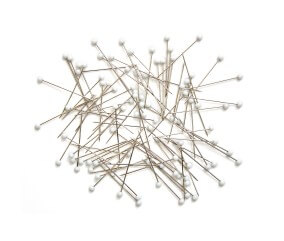 Tube en verre de 95 épingles à tête de verre - Collection fleurs bleues - Hobby Gift