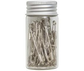 Tube en verre d'assortiment de 50 épingles à nourrice - Collection fleurs bleues - Hobby Gift