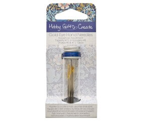 Tube en verre d'assortiment de 10 aiguilles à coudre et à broder - Collection fleurs bleues - Hobby Gift