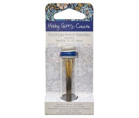 Tube en verre de 6 aiguilles à tapisserie 18-22 - Collection fleurs bleues - Hobby Gift