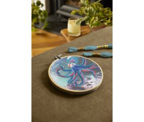 Kit point de croix Vie Marine - Poulpe - DMC