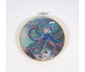 Kit point de croix Vie Marine - Poulpe - DMC