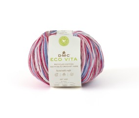 Fil de coton recyclé ECO VITA MULTICOLORE pour tricot et crochet - 100GR - DMC