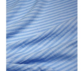 Tissu double gaze rayure réversible uni