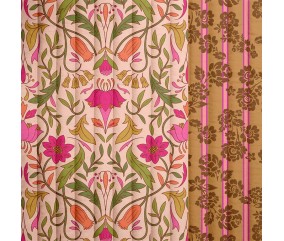 Tissu coton matelassé fleuri