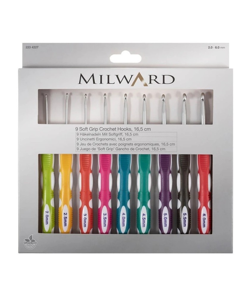 Set de Crochets Soft Grip du N°2 à N°6 - Milward