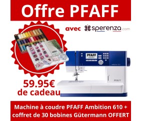Pfaff Ambition 610 cadeau offre sperenza coffre bobines