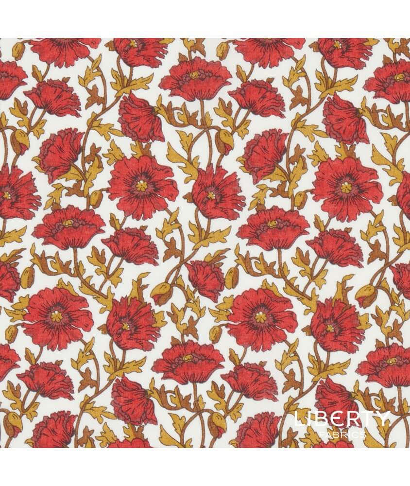 Tissu coton Liberty pavots elegants couture