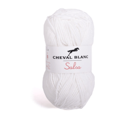 Fil de coton et Acrylique à tricoter ou crocheter SALSA - Cheval Blanc