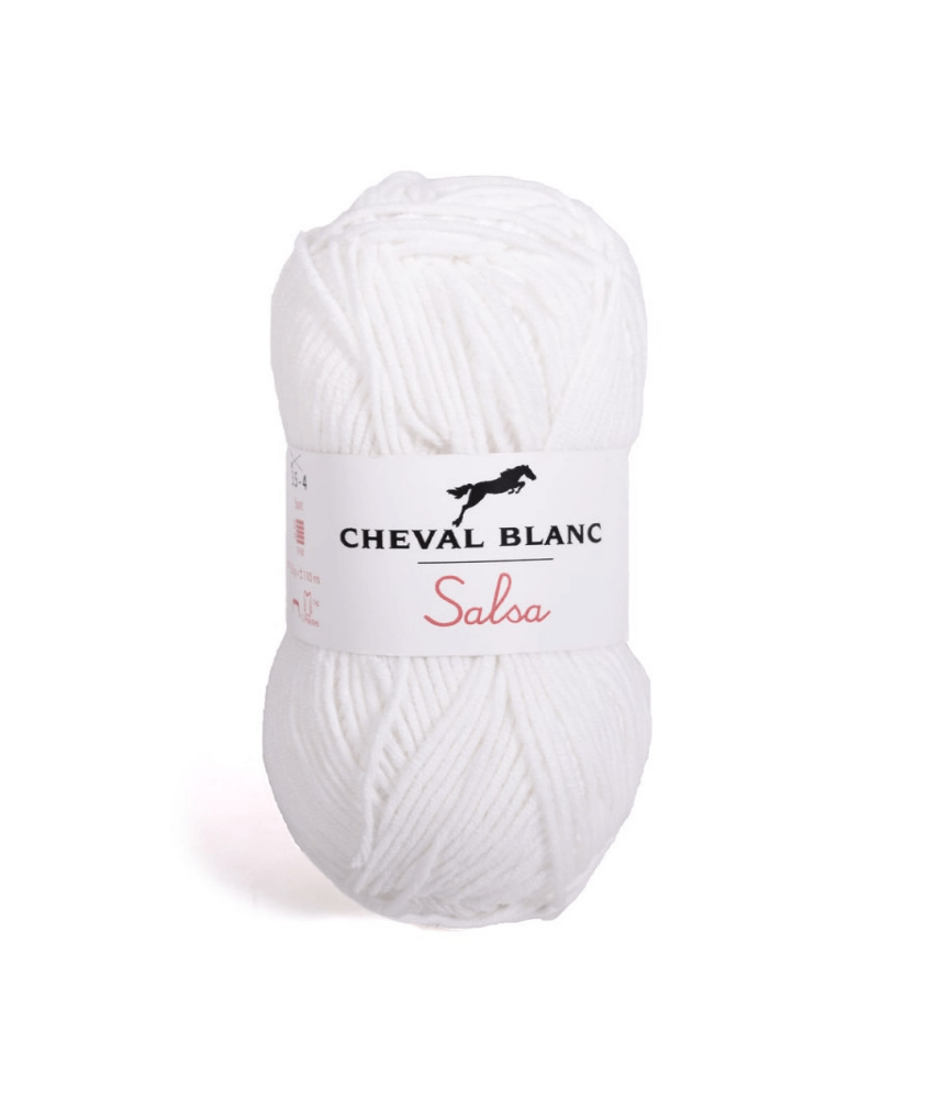Fil de coton et Acrylique à tricoter ou crocheter SALSA - Cheval Blanc