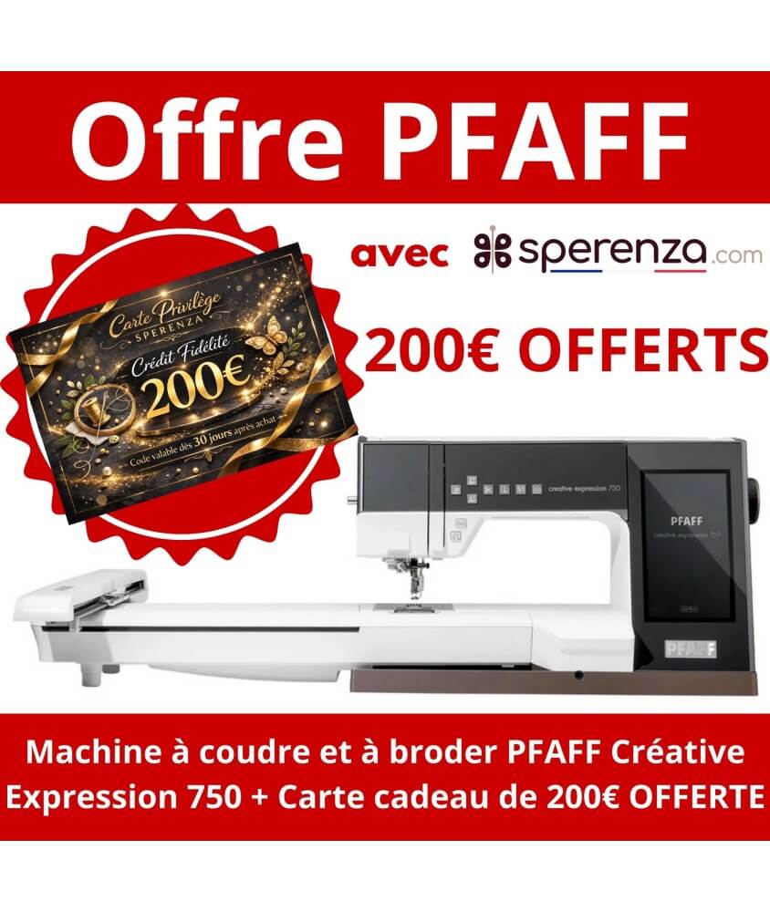 Machine à coudre et à broder PFAFF Creative Expression 750 promotion solde promo reduction cadeau sperenza