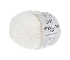 Pelote de laine à tricoter pour layette MERINO 200 BEBE - Lang Yarns