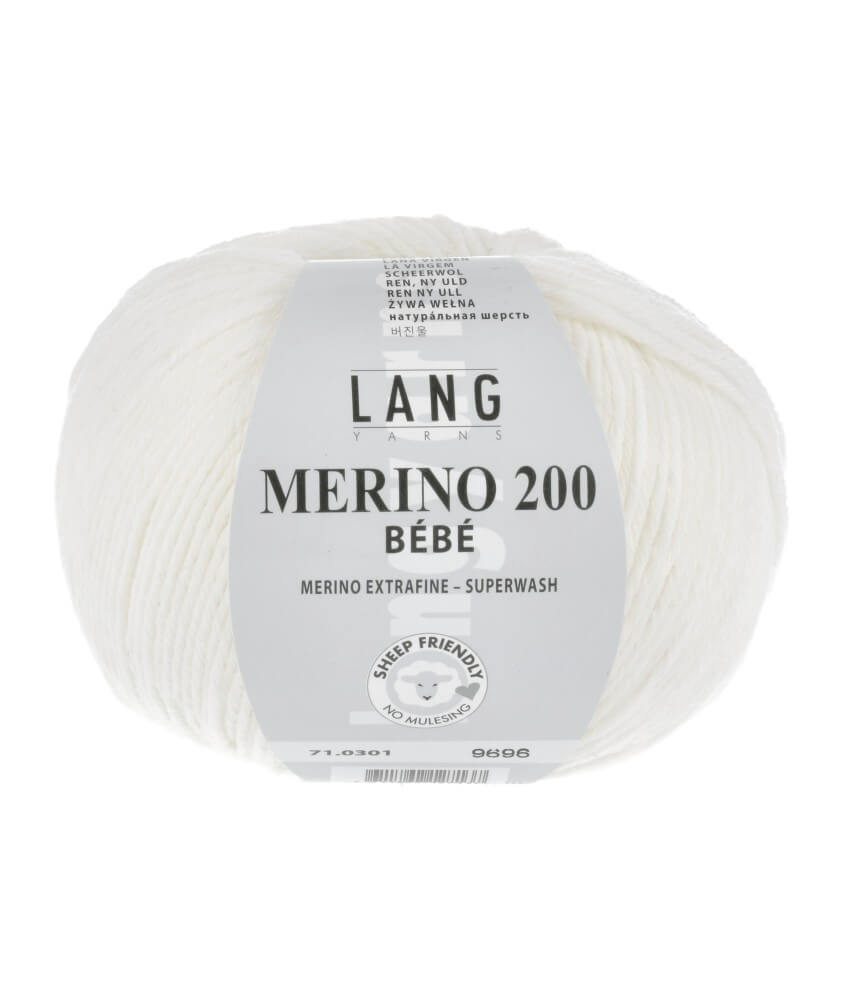 Pelote de laine à tricoter pour layette MERINO 200 BEBE - Lang Yarns