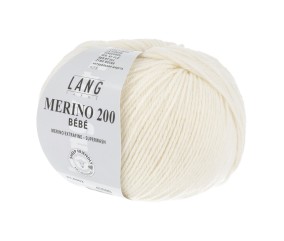 Pelote de laine à tricoter pour layette MERINO 200 BEBE - Lang Yarns