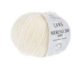 Pelote de laine à tricoter pour layette MERINO 200 BEBE - Lang Yarns