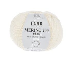 Pelote de laine à tricoter pour layette MERINO 200 BEBE - Lang Yarns