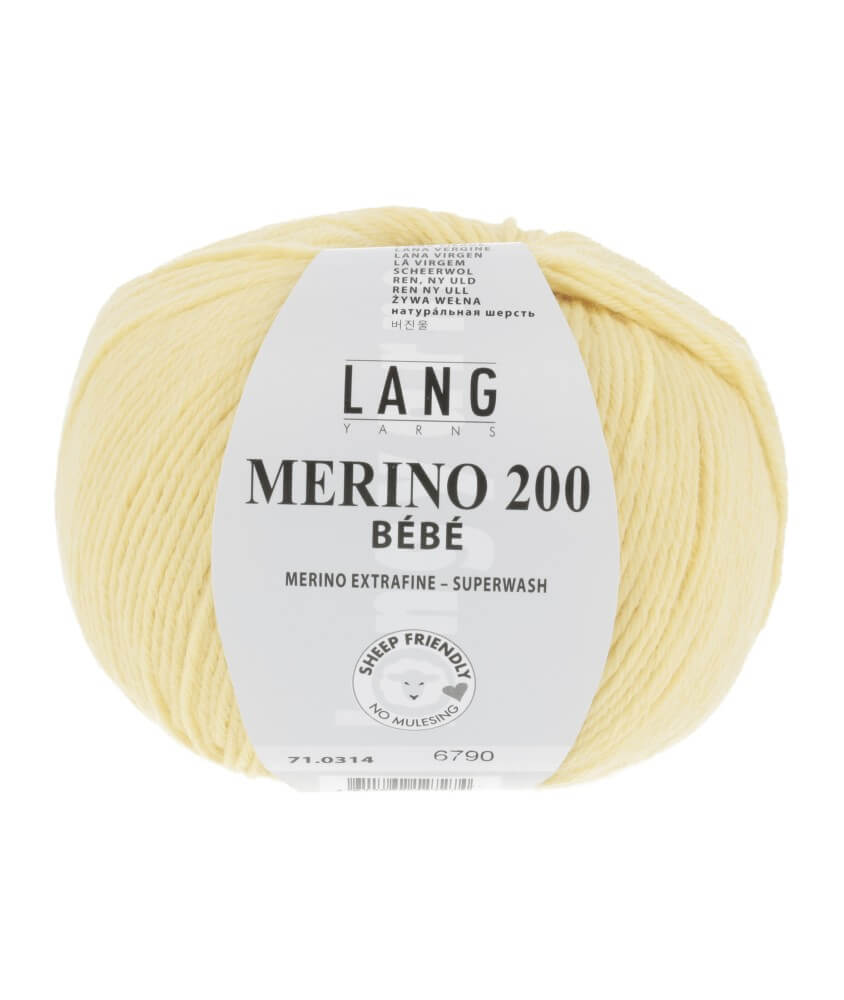 Pelote de laine à tricoter pour layette MERINO 200 BEBE - Lang Yarns