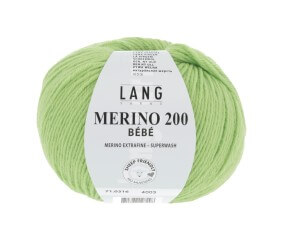 Pelote de laine à tricoter pour layette MERINO 200 BEBE - Lang Yarns