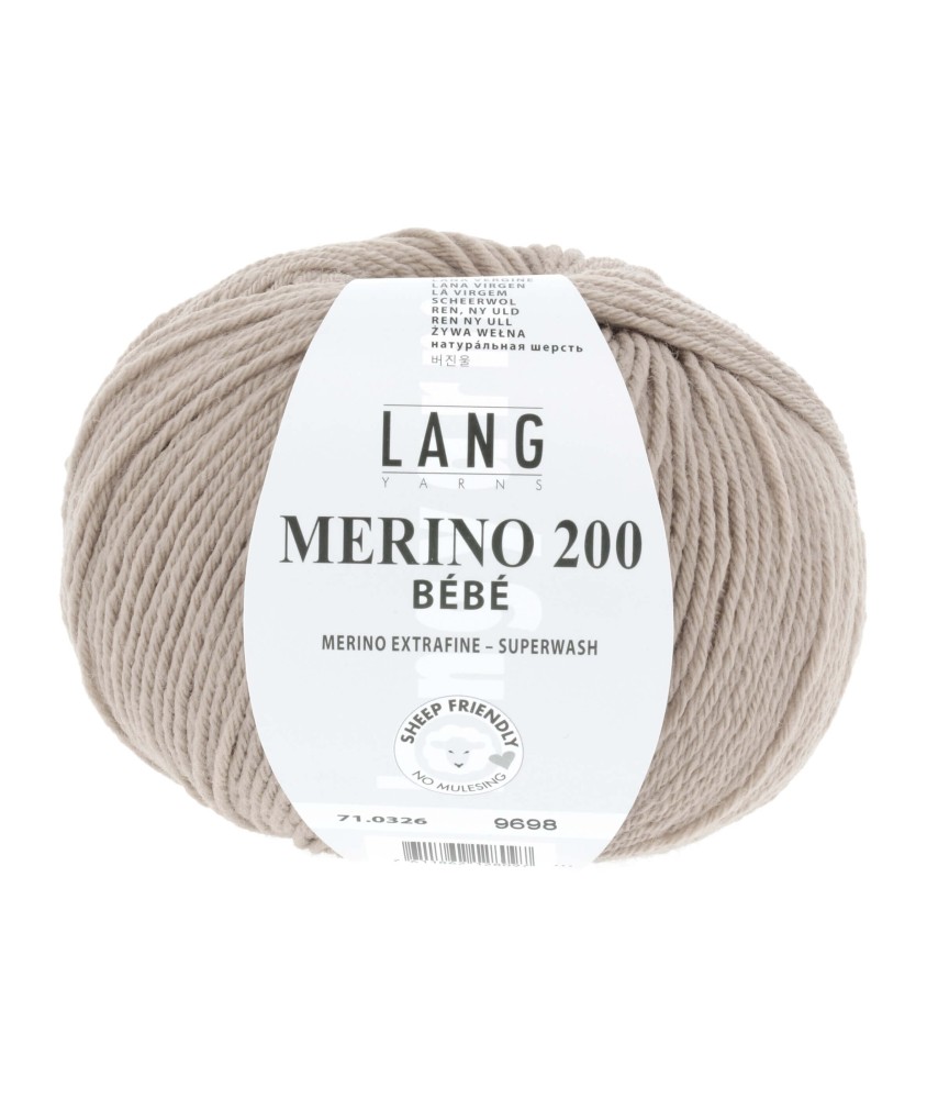 Pelote de laine à tricoter pour layette MERINO 200 BEBE - Lang Yarns