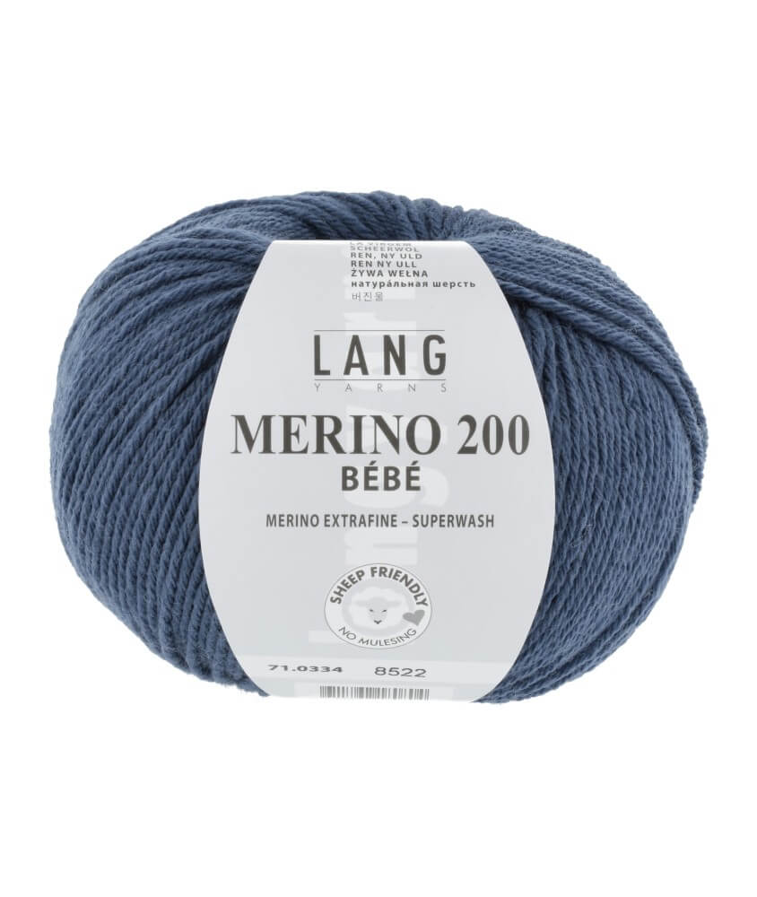 Pelote de laine à tricoter pour layette MERINO 200 BEBE - Lang Yarns
