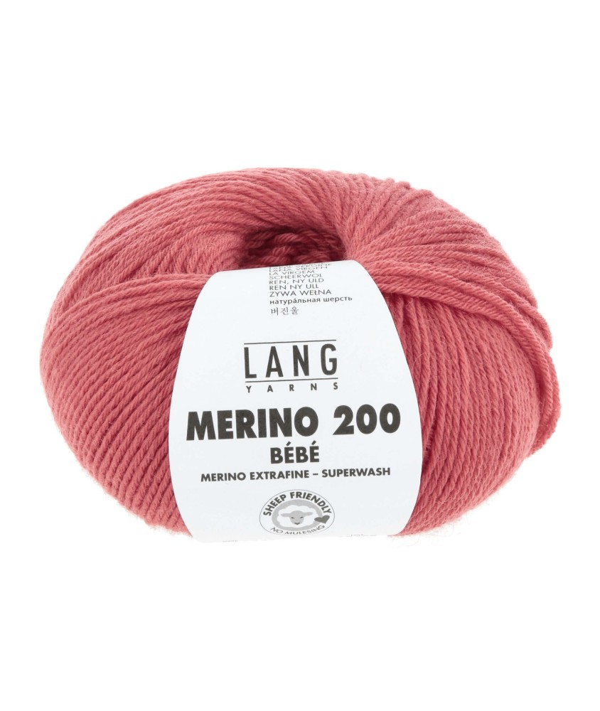 Pelote de laine à tricoter pour layette MERINO 200 BEBE - Lang Yarns