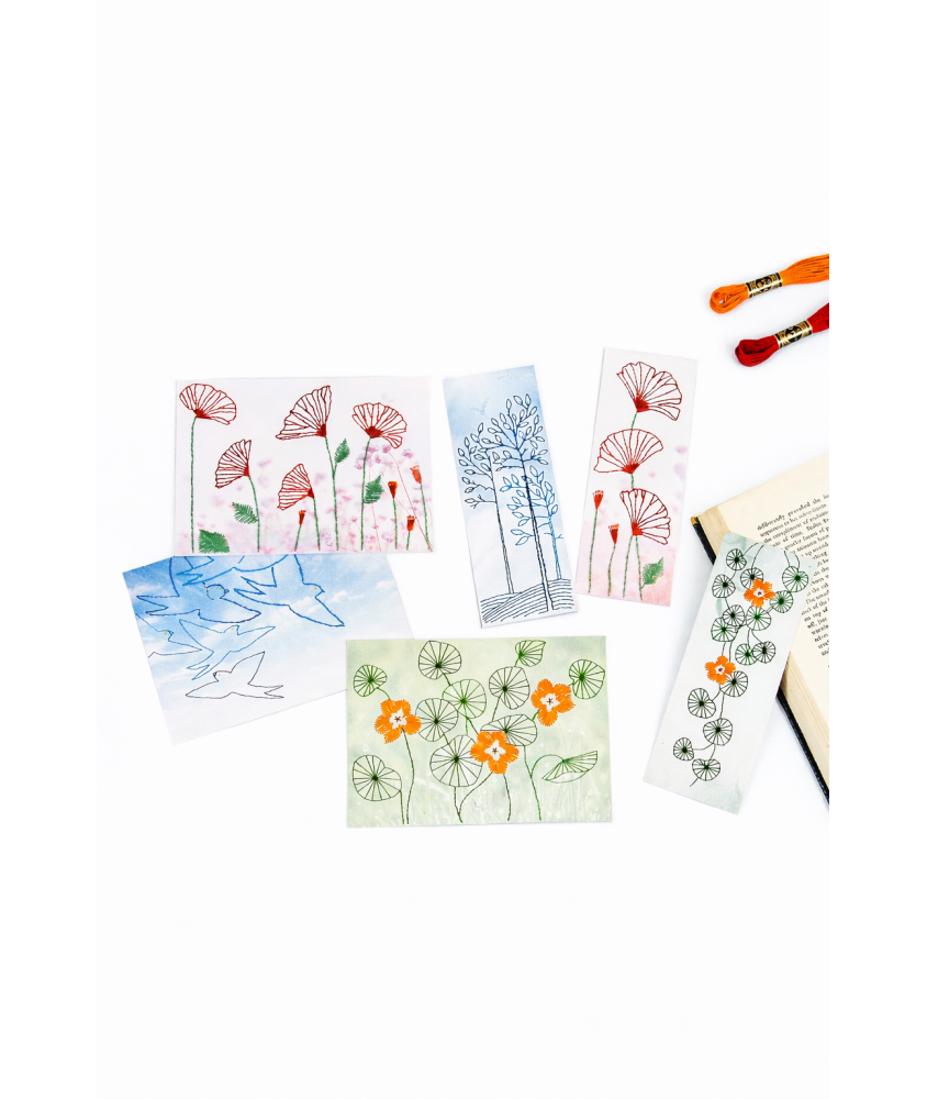 Kit cartes à broder - Nature- DMC