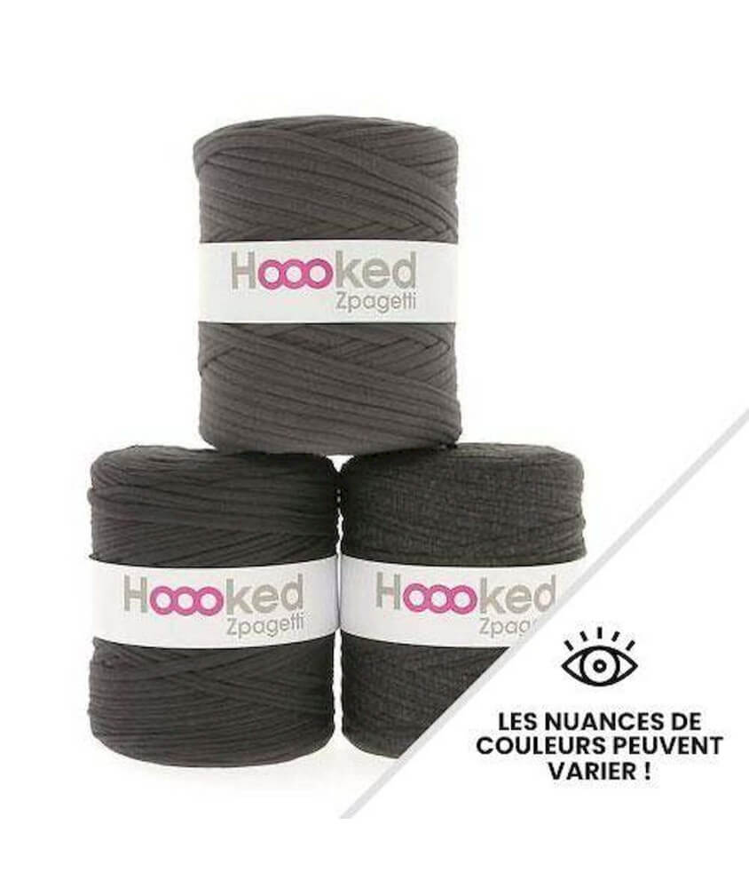 Fil Zpagetti Hoooked - Cône 700 G - ANTHRACITE SHADES