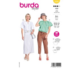 Patron Burda Style 5666 – Chemisier élégant à plis | Tailles 36-48