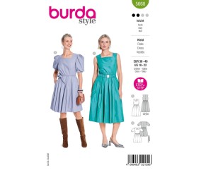 Patron Burda Style 5668 – Robe d’été encolure carrée | Tailles 36-48