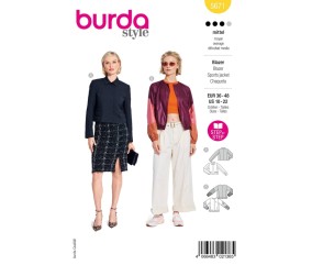 Patron Burda Style 5671 – Veste blouson poches plaquées | Tailles 36-48